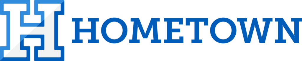 HomeTown Ticketing blue long Logo