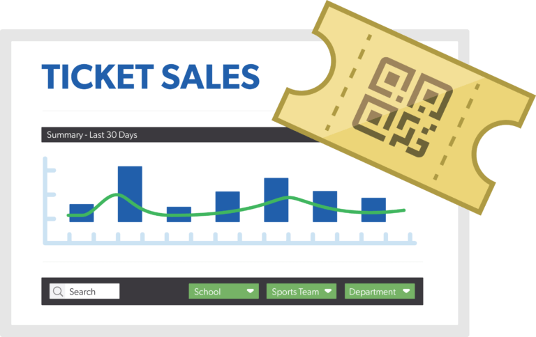 ticket sales with ticket icon