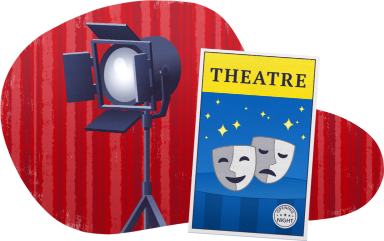 Theater playbill and light vignette