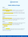 College Public address script