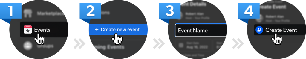 Facebook events in four steps