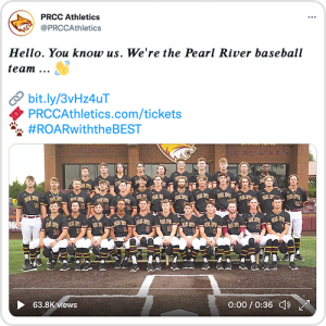Pearl River Community college tweet